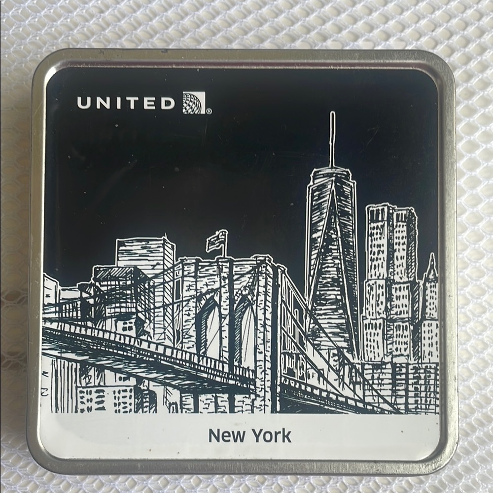 United New York Skyline Tin with 4 coasters